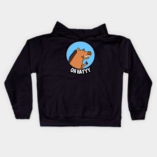 Oh Hayyyy Cute Horse Pun Kids Hoodie